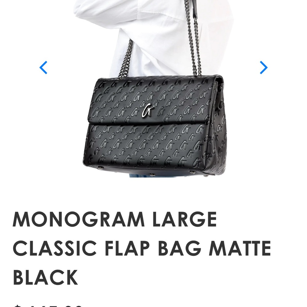 Glamaholic Lifestyle Monogram Large Classic Flap Bag Matte Black -NWT